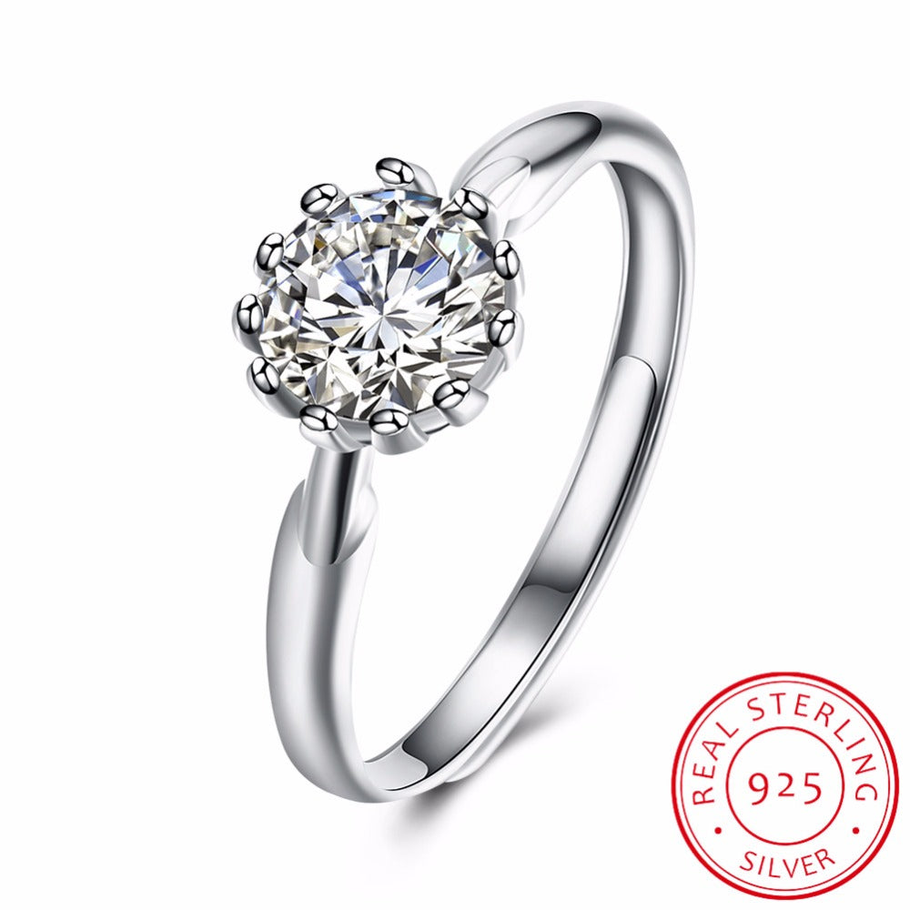 2020 Princess Queen Crown Rings For Women 925 Sterling Silver Cubic Zirconia Engagement Wedding Promise Rings