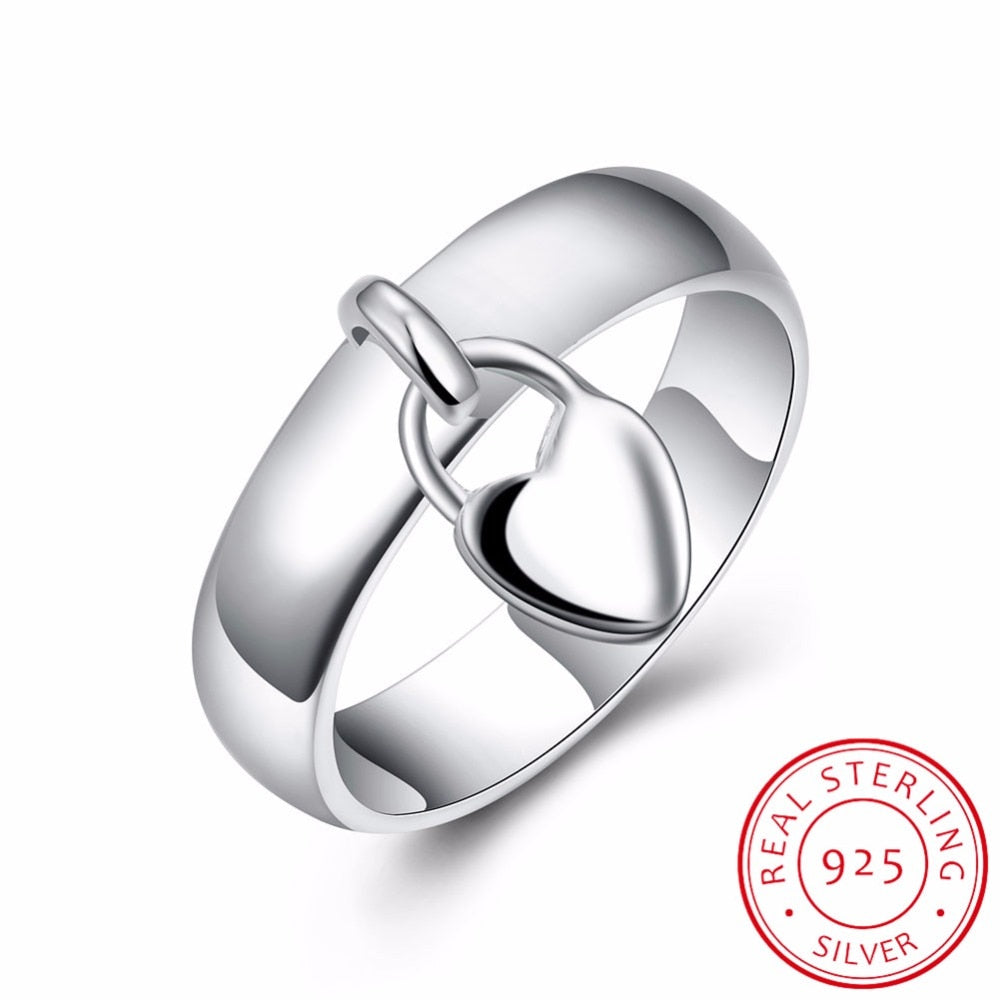 2020 Romantic Love gift Heart shape charm Pendant design Beautiful women High quality 925 Silver jewelry Hot Wedding ring
