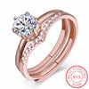 925 Silver Ring Set with CZ Fine Jewelry for Women Men 2020 New Resizable Real 925 Sterling Silver Crown Ring Jewelry