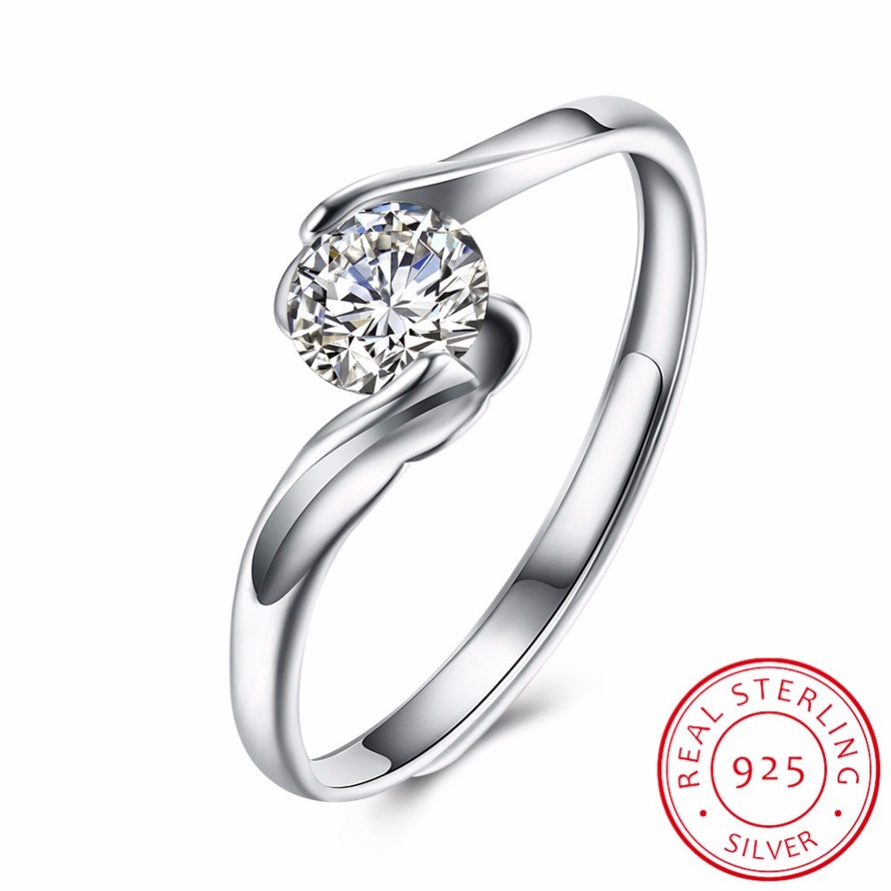 925 Silver Ring with CZ Fine Jewelry for Women Men 2020 New Resizable Real 925 Sterling Silver Jewelry Bague