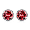 925 Sterling Silver 8mm Round Crystals From Elements Fashion Stud Earrings Fine Jewelry For Women Party Gift