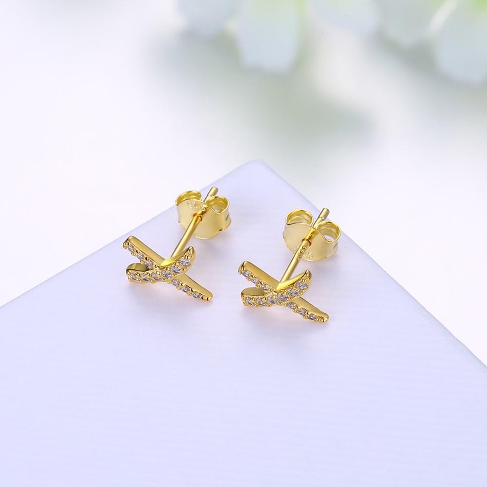 925 Sterling Silver Fine Jewelry X Studs Earrings Geometric Minimalist Earrings for Women Cross Earrings 2020 Hot Sale
