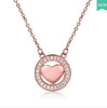 925 Sterling Silver Hearts Of Brand Clear Round Shape CZ Pendant Necklaces for Women Party Fine Jewelry collier