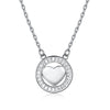 925 Sterling Silver Hearts Of Brand Clear Round Shape CZ Pendant Necklaces for Women Party Fine Jewelry collier