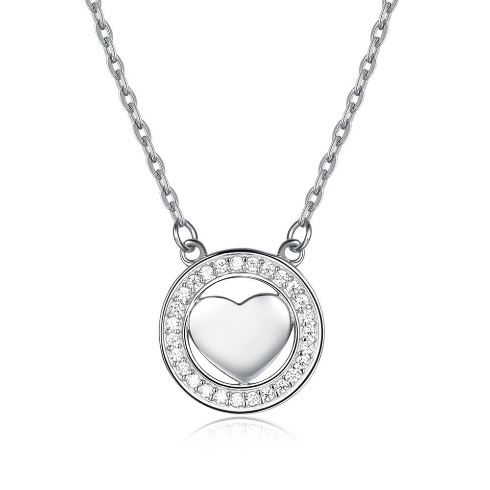 925 Sterling Silver Hearts Of Brand Clear Round Shape CZ Pendant Necklaces for Women Party Fine Jewelry collier