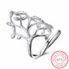 925 Sterling Silver Sprouting Little Tree Open Ring For Women Adjustable Size Tree Shaped Wrap Ring Fine Jewelry