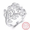 925 Sterling Silver Tree And Leaves Design Woman Wedding Engagement Party Rings Fashion Jewelry Vintage Europe Style