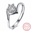 925 sterling silver fine jewelry 5mm Cubic Zirconia engagement rings female fashion bague femme anillos de Prata