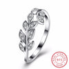 Authentic 925 Sterling Silver Dazzling Olive Branch Zirconia Rings for Women Engagement Wedding Silver 925 Ring