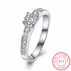Classic 4 Claws Diamant Engagement Ring Princess Cut 5mm Zirconia Wedding Rings for Women 925 Silver Ring