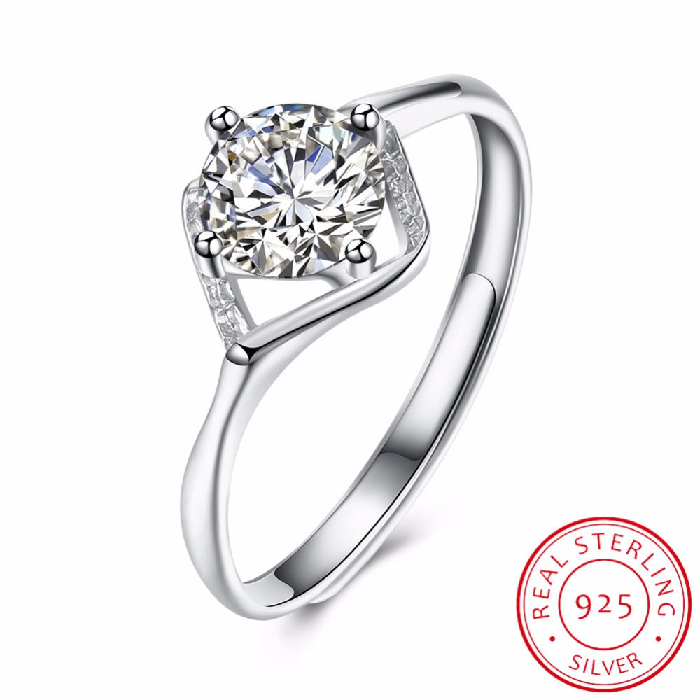 Classic 4 claw 2ct Sona Gemstone engagement rings,925 sterling silver promise ring,wedding rings