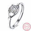 Classic Woman Wedding Ring Real Solid 925 Sterling Silver Jewelry Ring 2 Carat Cubic Zirconia CZ Engagement Ring