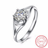 Classic Women Wedding Jewelry High Quality 925 Sterling Silver Finger Band 6 Claw Engagement Anniversary Rings