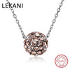 Colorful Ball Pendant Necklaces Crystals From Swarovski 925 Sterling Silver Beads Collars Fine Jewelry For Women Girls