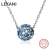 Colorful Ball Pendant Necklaces Crystals From Swarovski 925 Sterling Silver Beads Collars Fine Jewelry For Women Girls