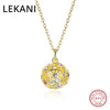 Colorful Ball Pendant Necklaces Crystals From Swarovski 925 Sterling Silver Gold Plated Collars Fine Jewelry For Women