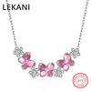 Crystals From SWAROVSKI Butterfly Flowers Necklaces Pendant Real S925 Silver Choker For Women Luxury Fine Jewelry Gifts