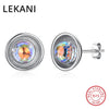 Crystals From SWAROVSKI Colorful Ball Beads Stud Earrings Piercing S925 Silver Fine Jewelry For Women Girls Trendy Gifts