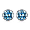 Crystals From SWAROVSKI Simple Round Stud Earrings S925 Silver For Women Girls Man Piercing Classic Fashion Accessories