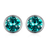 Crystals From SWAROVSKI Simple Round Stud Earrings S925 Silver For Women Girls Man Piercing Classic Fashion Accessories