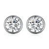 Crystals From SWAROVSKI Simple Round Stud Earrings S925 Silver For Women Girls Man Piercing Classic Fashion Accessories