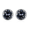 Crystals From SWAROVSKI Simple Round Stud Earrings S925 Silver For Women Girls Man Piercing Classic Fashion Accessories