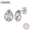 Crystals From SWAROVSKI Waterdrop Stud Earrings Simple Fashion Piercing S925 Silver Fine Jewelry For Women Joyas
