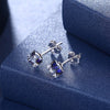 Crystals From Swarovski Mini Simple Square Stud Earrings Real S925 Silver For Women Girls Piercing Trendy Accessories