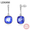 Crystals From Swarovski Trendy Square Drop Earrings Women Wedding Gifts Real S925 Silver Accessories Fine Jewelry