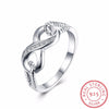 Cubic Zirconia Crystal Infinite Rings For Women 2020 Fashion Design Statement 925 Sterling Silver Ring Wedding Jewelry