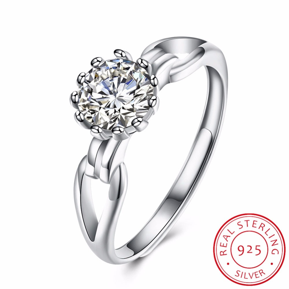 Engagement Ring 7mm 3.5 CT Hearts Arrows CZ 925 Sterling Silver Rings For Women Best Gift for Girlfriend Fine Jewelry