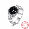 Euramerican 925 Sterling Silver Wedding Bands Watch Ring,Casual Men and Women Fine Jewelry Co Sporty Accessory