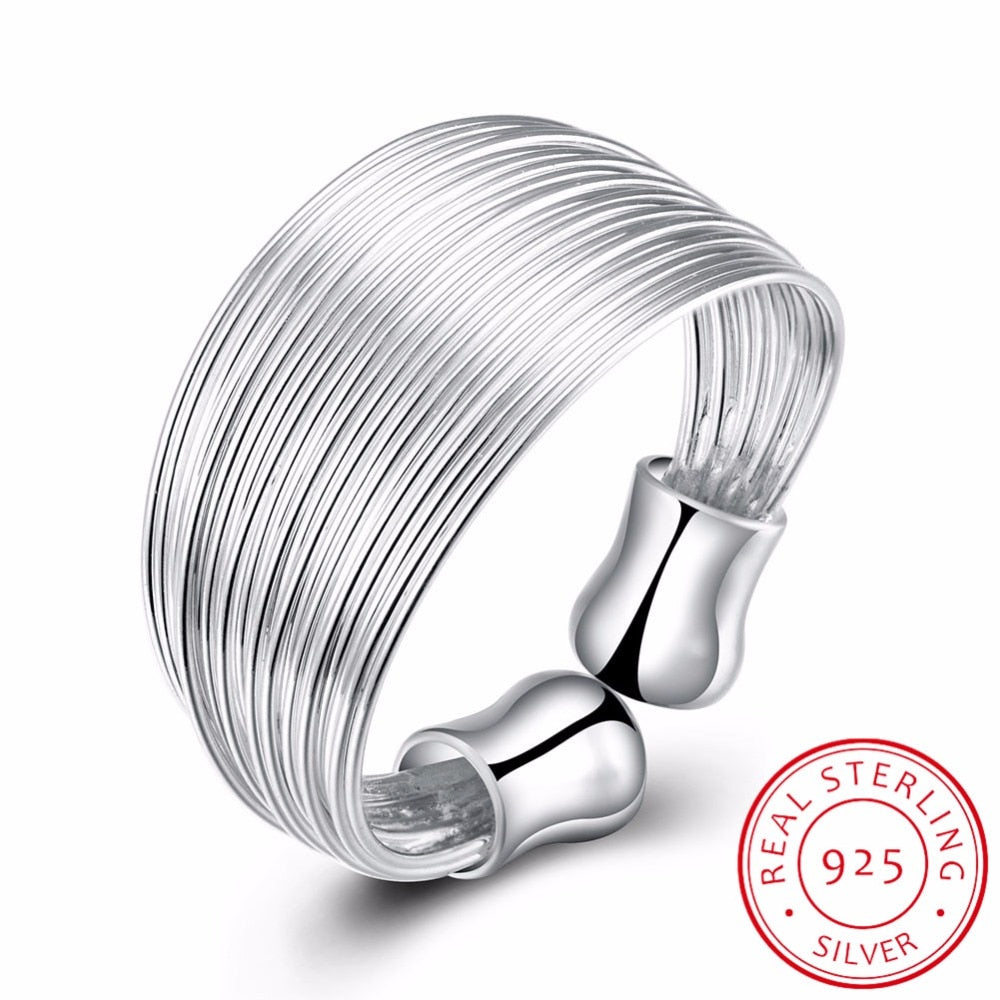 Fashion 925 Sterling Silver Open Rings For Women Fine Jewelry Finger Ring For Party Birthd Gift