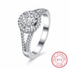 Fashion New Women Round Silver Ring 925 Sterling Silver Best Gift For Women Cubic Zirconia Engagement Wedding Ring
