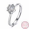 Fine Jewelry 2ct AAAAA zirconia 6mm Round cz wedding band Adjustable rings for women 925 Sterling silver Female Ring