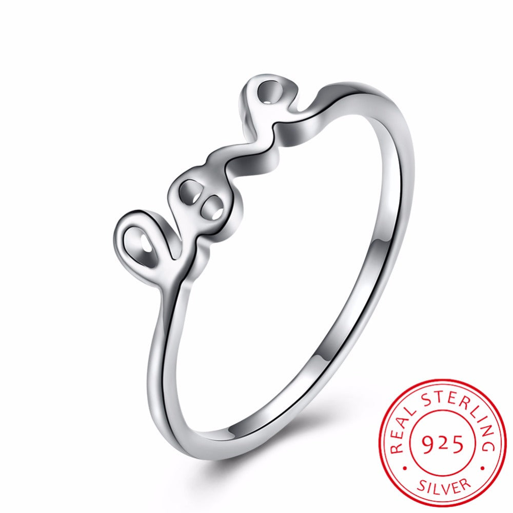 Fine Jewelry 925 Sterling Silver Bling Heart Love Women Wedding Ring Size 6 7 8 9 Female Valentine's D Gift