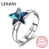 Fine Jewelry Genuine Star Crystals From SWAROVSKI Open Rings Adjustable Real S925 Silver Finger Accessories For Women