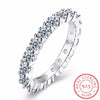 Full Eternity Ring 925 Sterling Silver Rings for Women Eternity Band Wedding Party Cocktail Ring Cubic Zirconia Jewellery