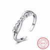 Heart Style 925 Sterling Silver Open Rings For Women Wedding Engagement Party Zirconia Ring Birthd Fine Jewelry