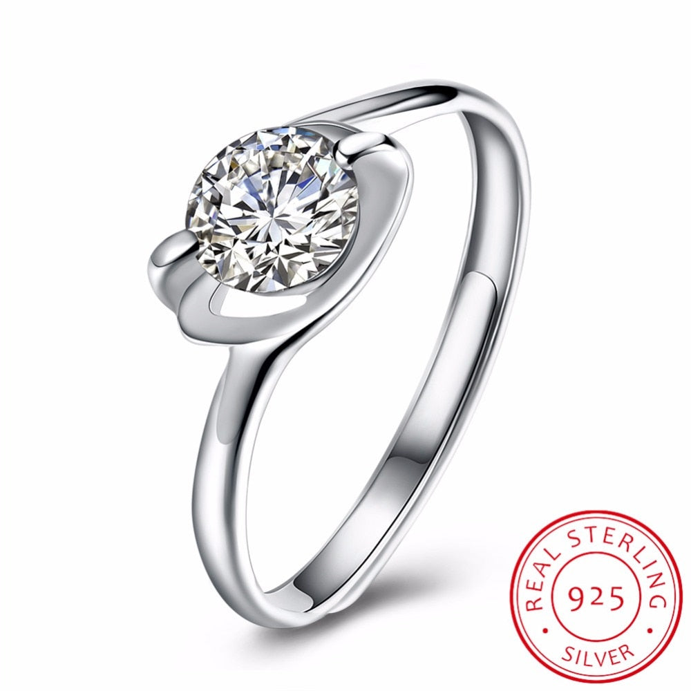 High Sale 925 Sterling Silver Ring For Girls AAA CZ Crystal Jewelry 2020 New Open Rings For Women Resizable