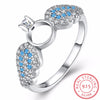 New Beautiful Fine Jewelry 925 Sterling Silver Ring Size 6 7 8 9 women wedding rings angel wings zirconia circle ring