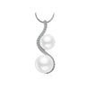 New Design 925 Sterling Siver AAA+ Cubic Zirconia Geometrical Two Pearl Necklaces For Women Fine jewelry