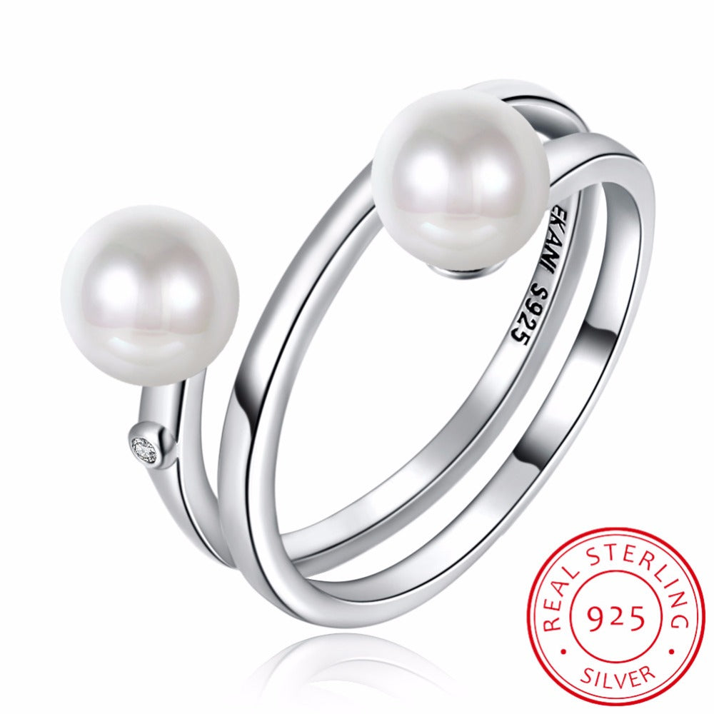 New Design Natural Freshwater Pearl wedding ring for women Female 925 silver jewelry Fashion RING