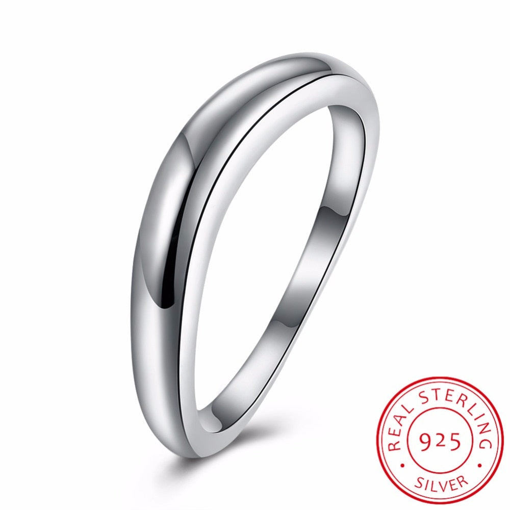 New Fashion Real 925 Sterling Silver Rings For Women Simple Design Bridal Best Wedding Jewelry Lover Gifts