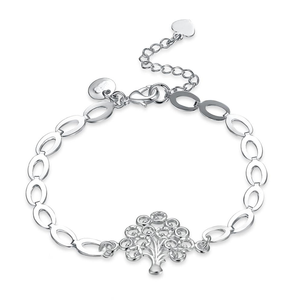 Newest Trendy Lucky Happy Life Tree 925 Sterling Silver Bracelet for Women Silver Fine Jewelry Gift Life Tree Bracelet