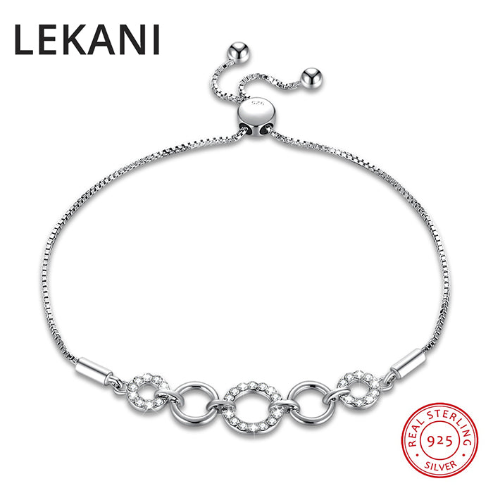 Original Crystals From Swarovski Bracelet Bangles Trendy Circle Real S925 Silver Hand Accessories For Women Fine Jewelry