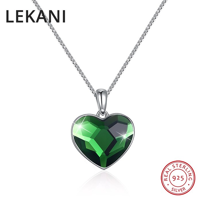 Original Crystals From Swarovski Heart Pendant Necklace For Women Chic S925 Silver Collares Lovers Valentine's D Gift