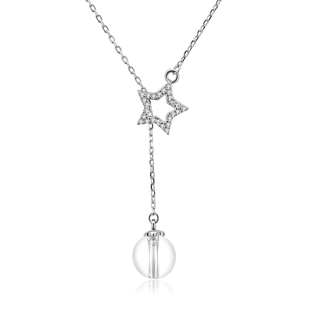 Real 925 Sterling Silver Women Star Pedant Necklaces with Charming Movable CZ Fashion Fine Jewelry Christmas Gift