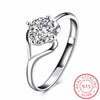 Real Genuine 925 Sterling Silver Rings for Women AAA Zirconia Engagement Wedding Ring Female adjustable ring