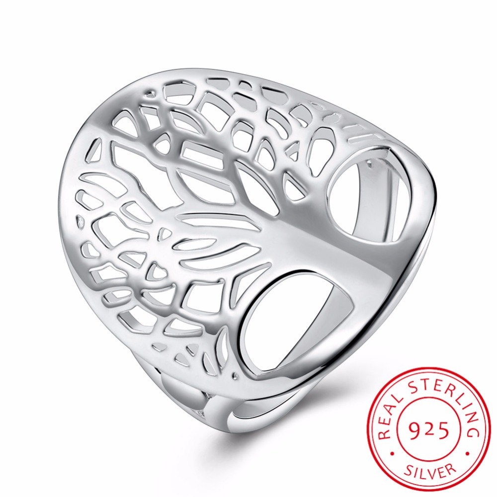 Tree of Life Ring Classic Accessories 925 Sterling Silver Rings Anillos Fine Jewelry For Women New Mothers D Gifts